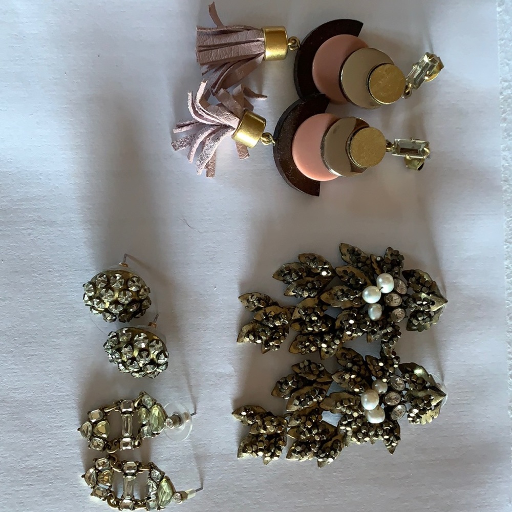 J. Crew earrings (4 pair) with post backs.